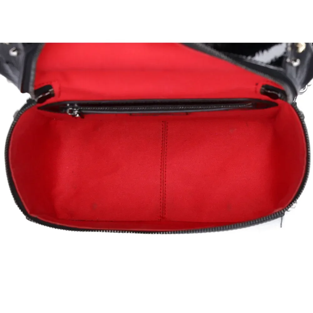 Christian Louboutin Textured Patent Calfskin Rubylou Backpack Black